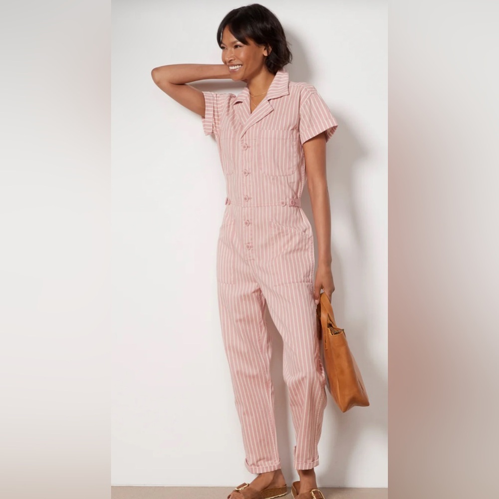 Pistola Pink Striped Jumpsuit